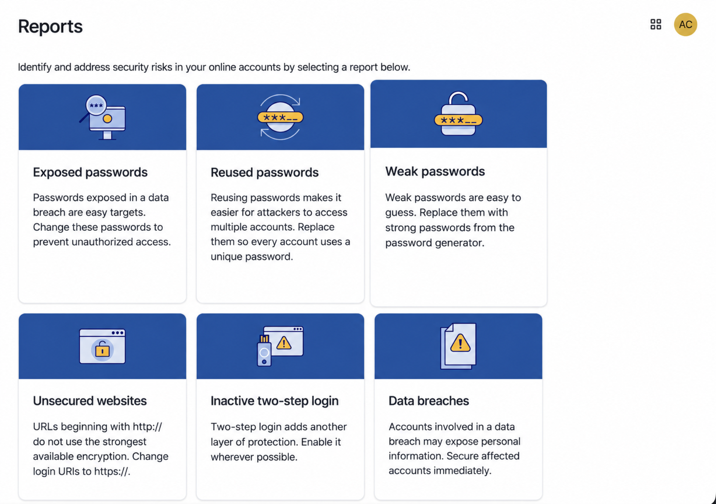 Vaultwarden Security Reports Dashboard